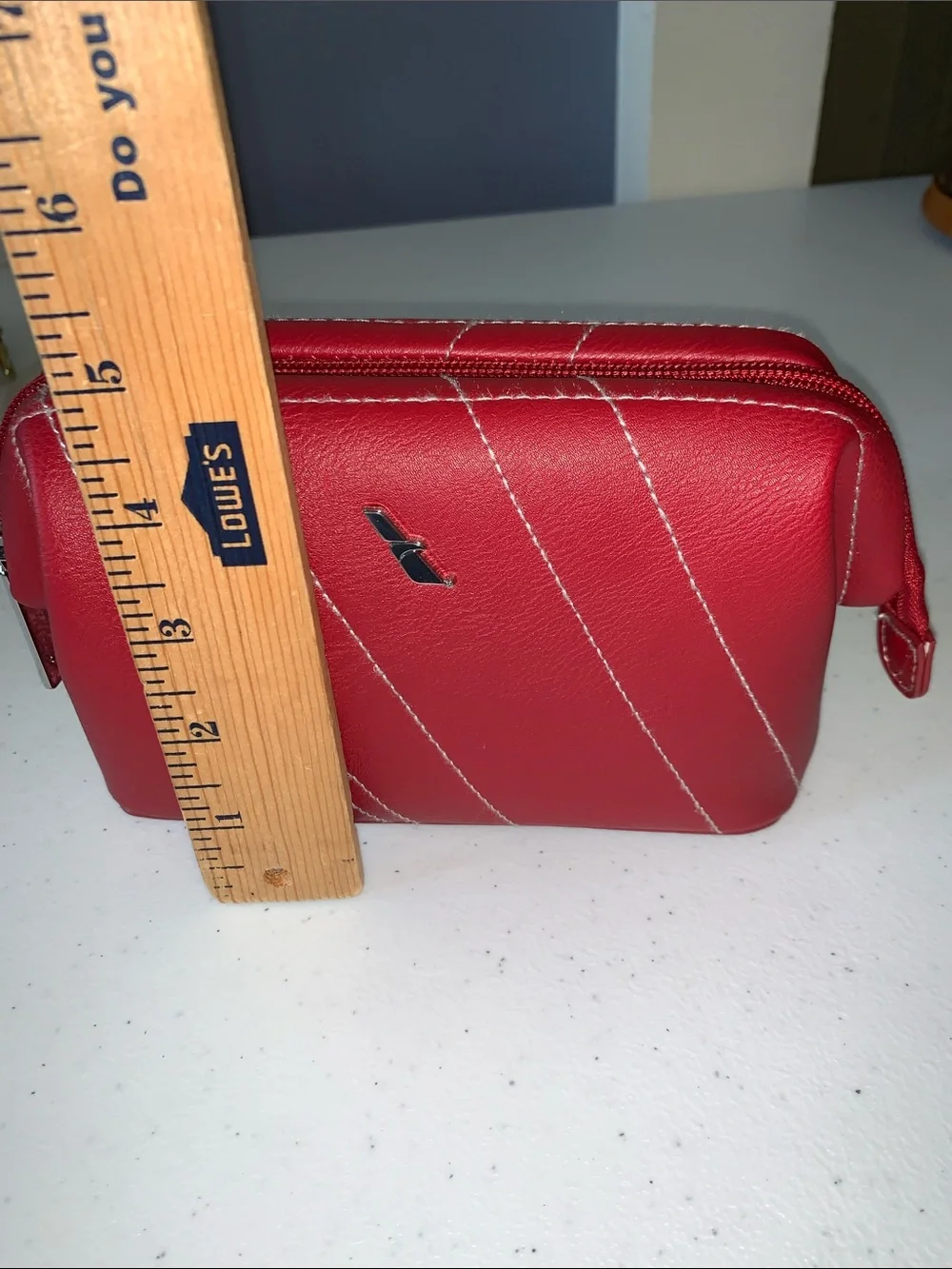 American Airlines AA toiletry cosmetic bag brand new red with white stitching
